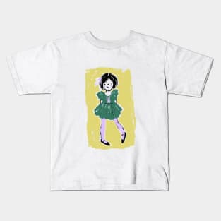 Pastel Girl in Lavender Tights Kids T-Shirt